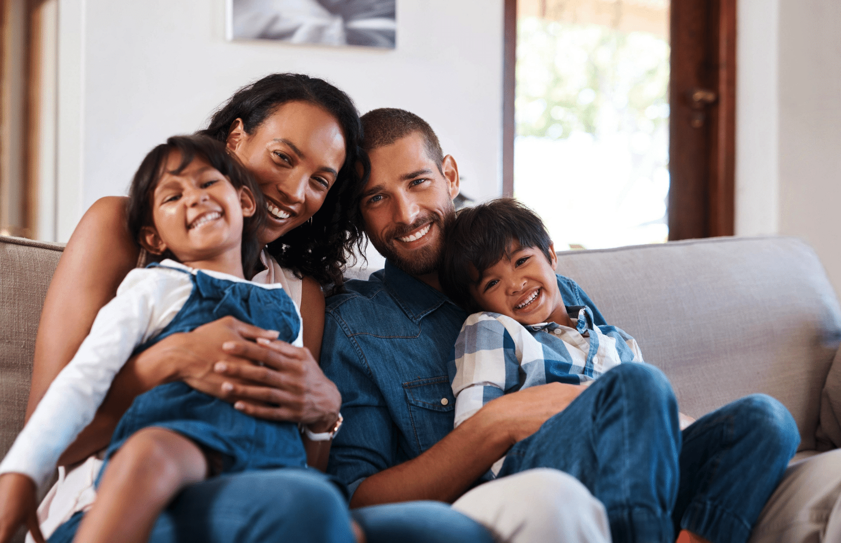 blended family smiling